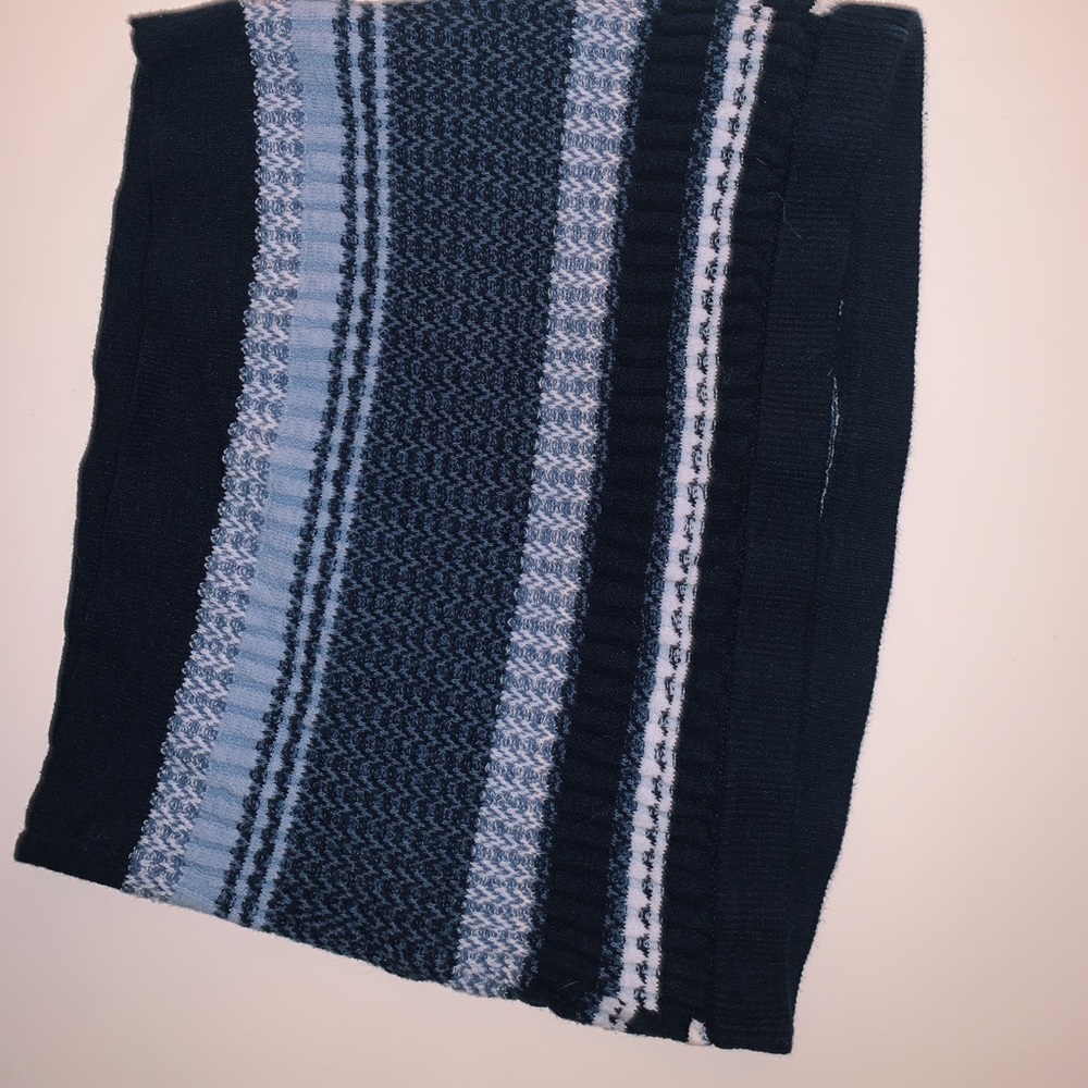Blue Knit Tube Top